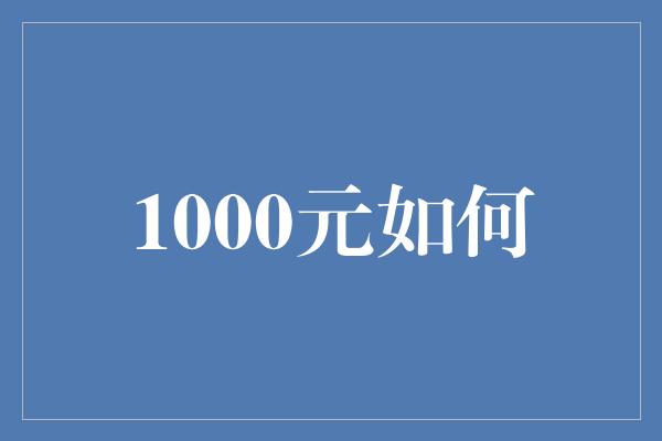 1000元如何