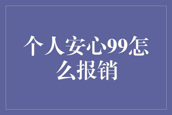 个人安心99怎么报销