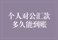 个人对公汇款多久能到账？急！在线等！