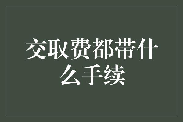 交取费都带什么手续