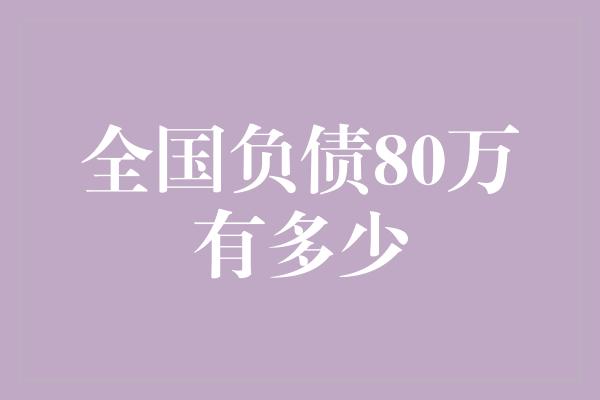 全国负债80万有多少