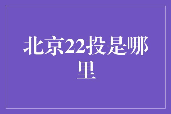 北京22投是哪里