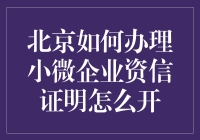 在北京，小微企业的资信证明怎么开？