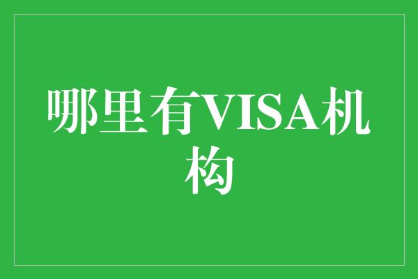 哪里有VISA机构