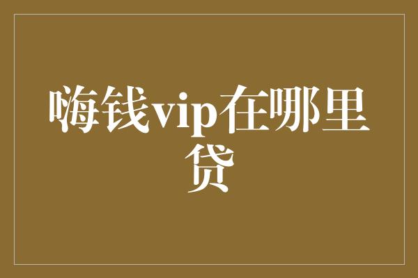 嗨钱vip在哪里贷