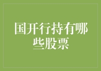 国开行持有的股票是什么？揭秘其投资组合！