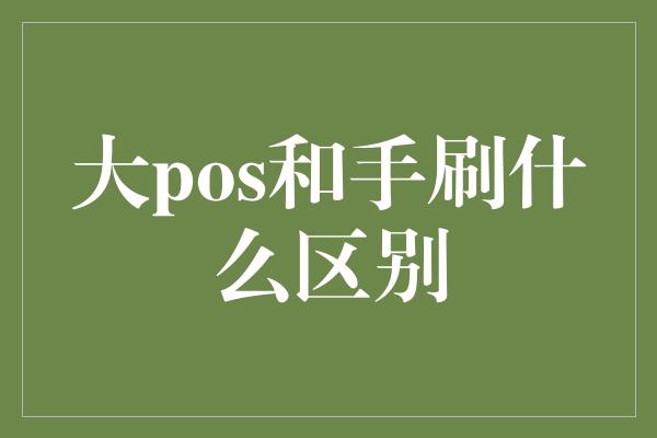 大pos和手刷什么区别