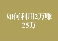 如何利用2万元本金赚取25万元：一个可行的投资策略