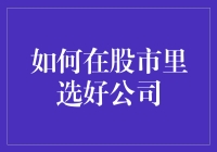 如何在股市中挑选优质公司？