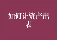 如何让资产出表：结构性设计与会计准则操作