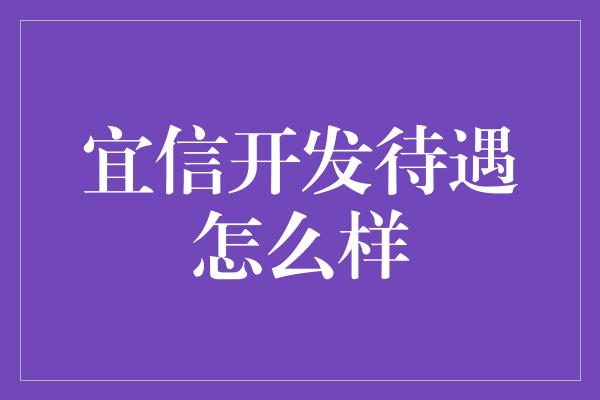 宜信开发待遇怎么样