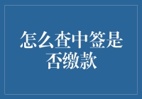 深入解析：如何高效地查询中签是否已缴款