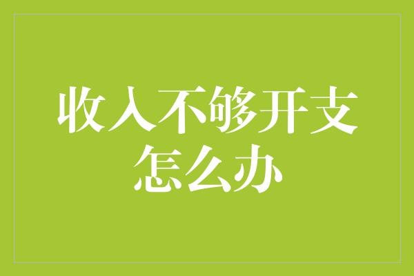 收入不够开支怎么办