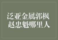 泛亚金属郭枫赵忠魁是何方神圣？