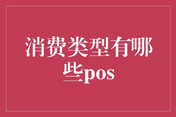 消费类型有哪些pos