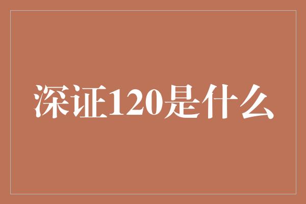 深证120是什么