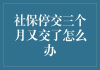 社保停交三个月？别怕，咱们有妙招！