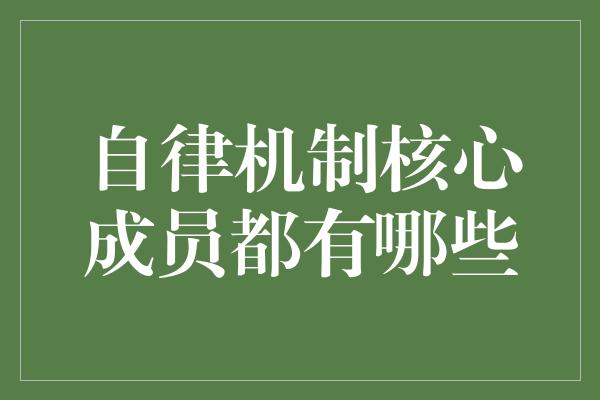 自律机制核心成员都有哪些