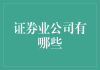 证券业公司的分类与概述