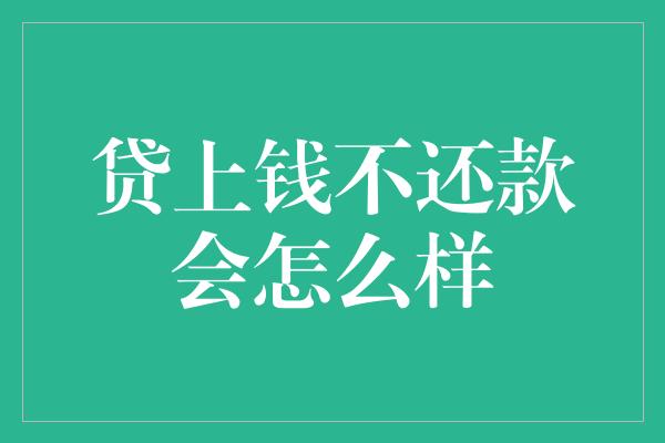 贷上钱不还款会怎么样