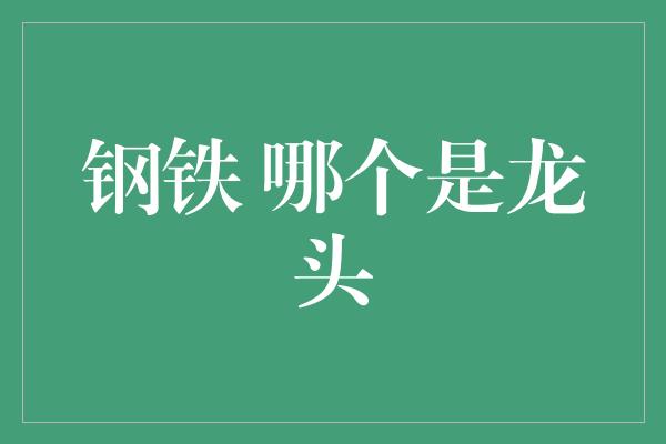 钢铁 哪个是龙头