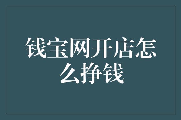 钱宝网开店怎么挣钱