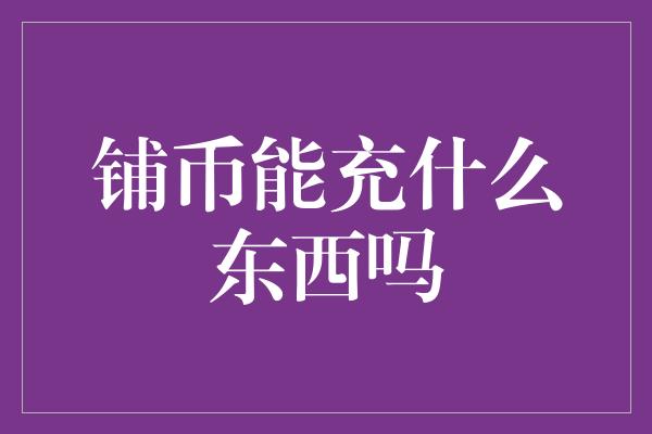 铺币能充什么东西吗