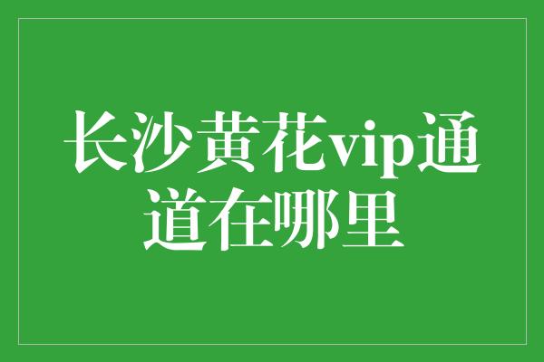 长沙黄花vip通道在哪里