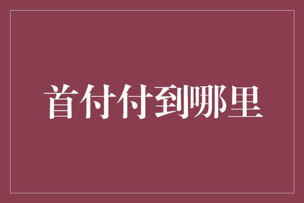 首付付到哪里