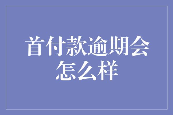 首付款逾期会怎么样