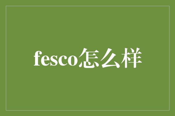 fesco怎么样