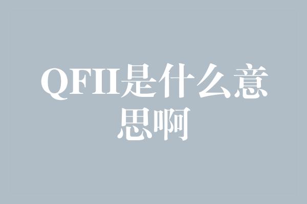 QFII是什么意思啊