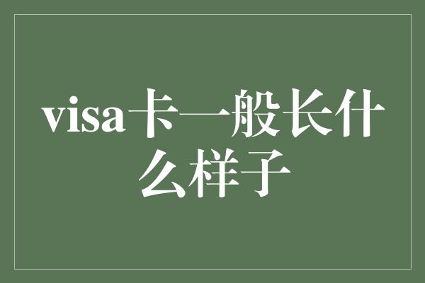 visa卡一般长什么样子