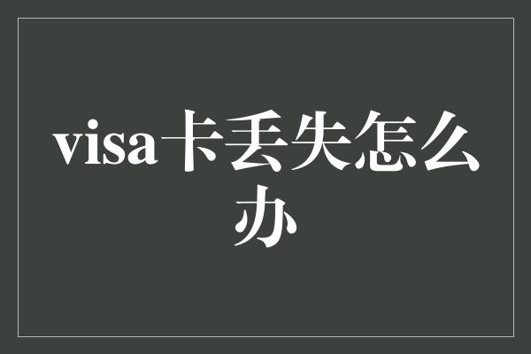 visa卡丢失怎么办